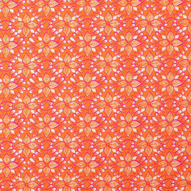 Jersey fabrik Blumen Orange