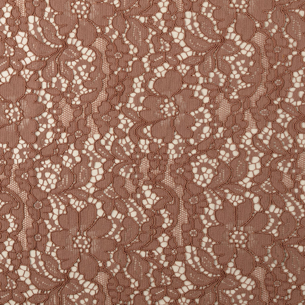 Lace fabric Flowers Taupe Grey
