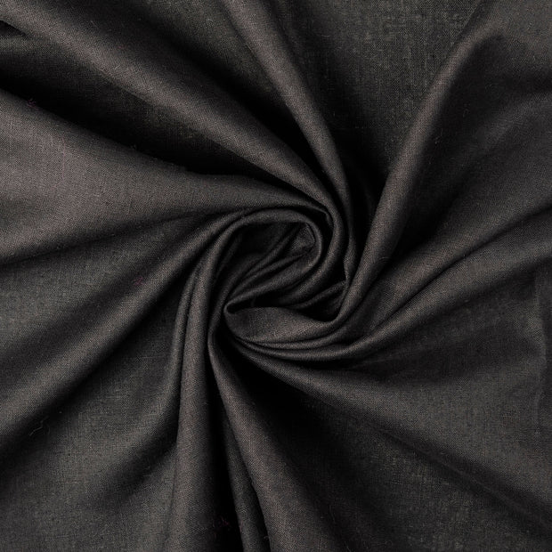 Linen fabric Black matte 