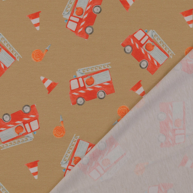 Jersey fabric Beige digital printed 