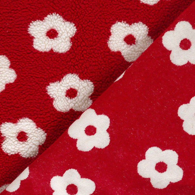Sherpa Fleece fabrik Blumen bedruckt 