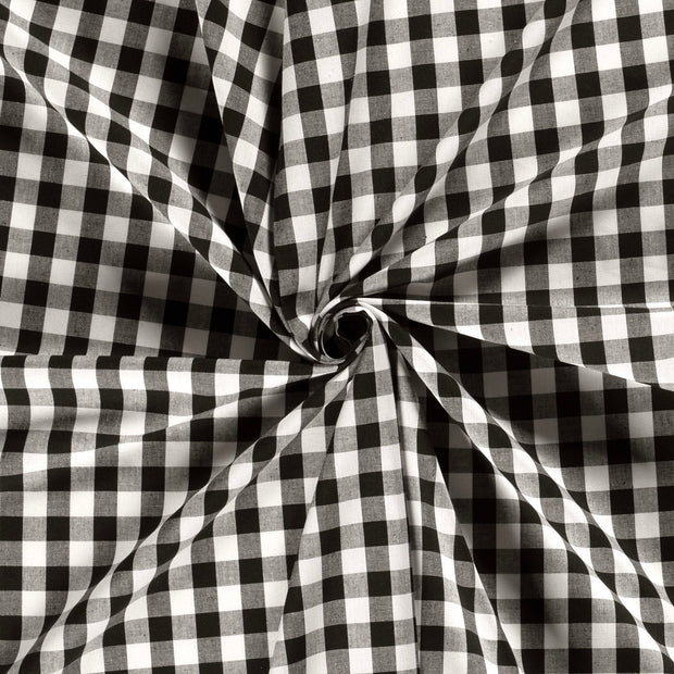 Popeline de Coton tissu noir mat 