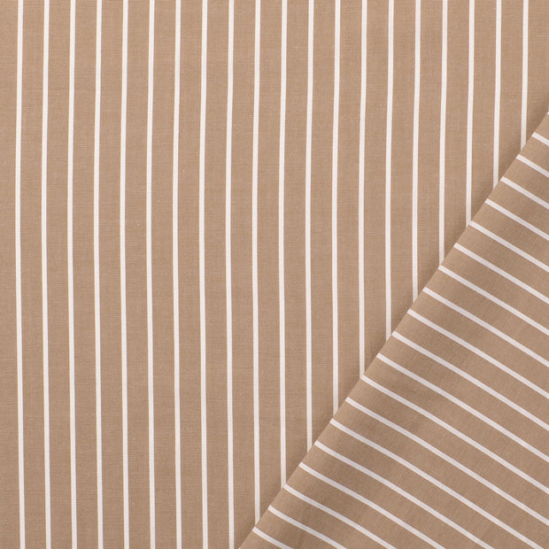 Popeline de Coton tissu Beige 