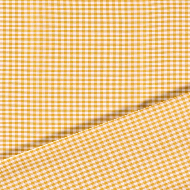 Popeline de Coton tissu Ocre fil teint 