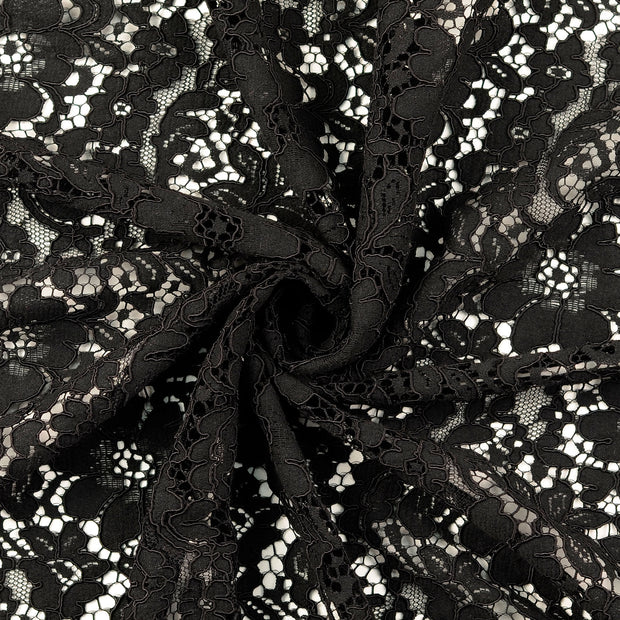 dentelle tissu noir mat 