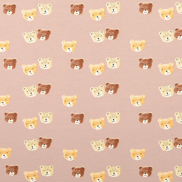Jersey tissu ours marron