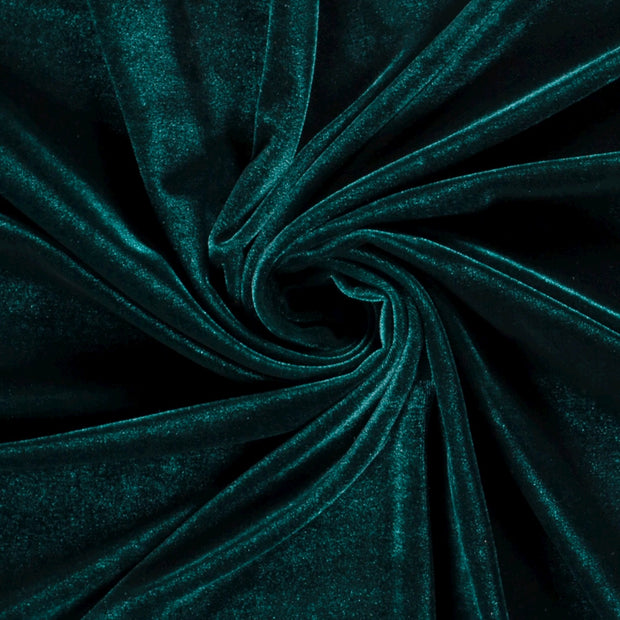 Velours tissu Bleu Canard légèrement brillant 