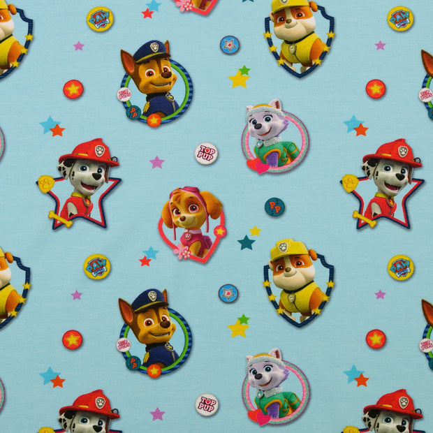 Baumwolle Jersey fabrik Paw Patrol Himmelblau