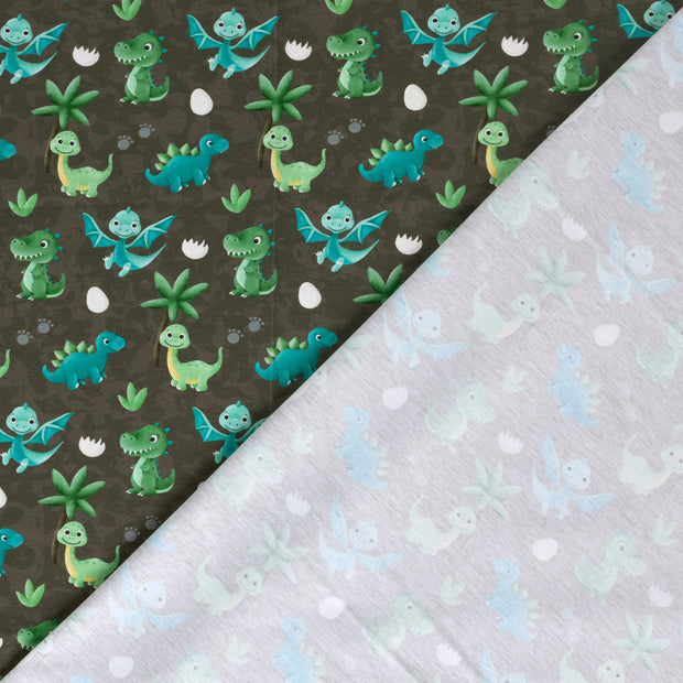 Jersey fabric Dinosaurs digital printed 