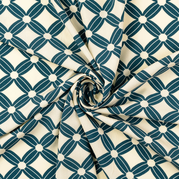 Popeline de Viscose tissu Bleu Canard 