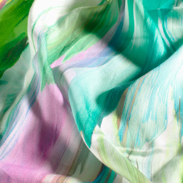 Viscose Satin fabrik Streifen Aqua