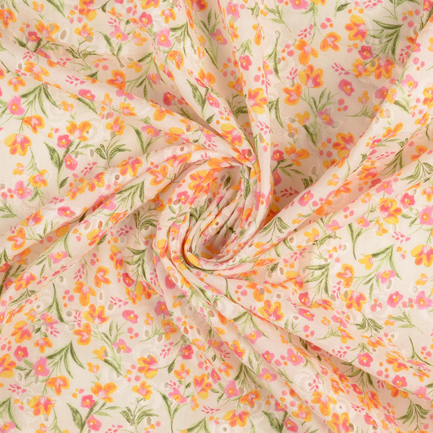  tissu multicolore brodé 