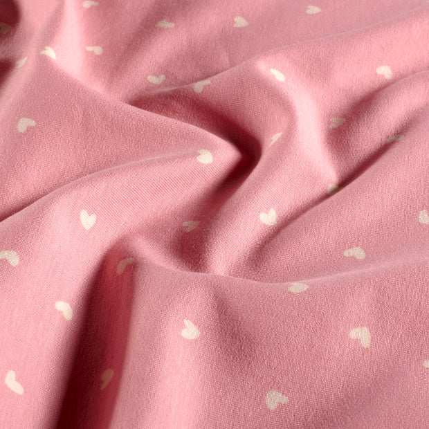  tissu cœurs Vieux rose