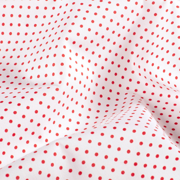 Cotton Poplin fabric Dots White