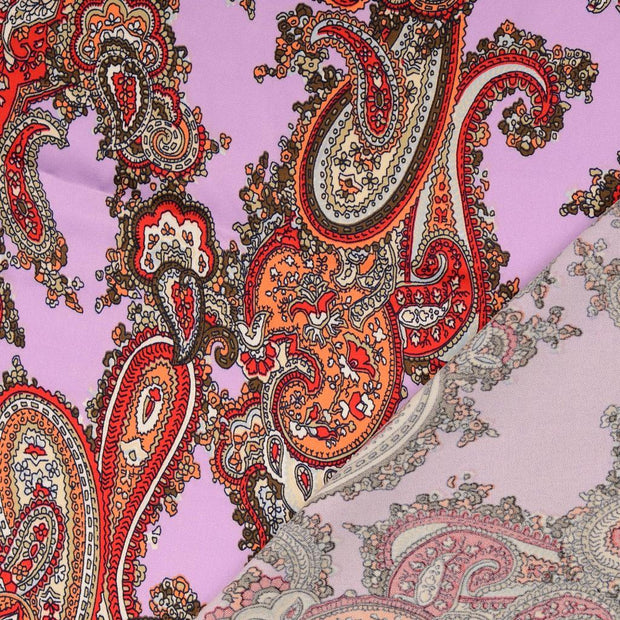 Satin fabrik Paisley bedruckt 