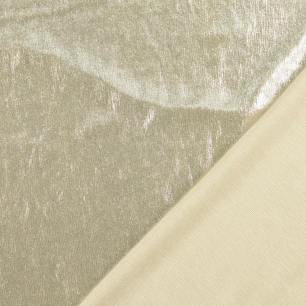 Jersey de Polyester tissu argent Lurex 