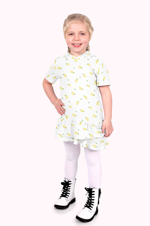 Muslin fabric Fruits White