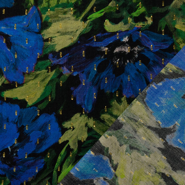  tissu Cobalt imprimé numérique 