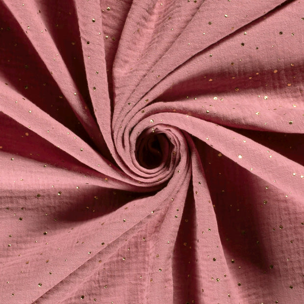 Muslin fabric Dots Light Pink