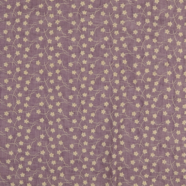 Dentelle tissu fleurs Mauve