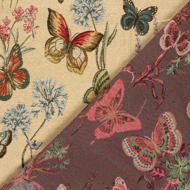 Gobelin tissu papillons jacquard 