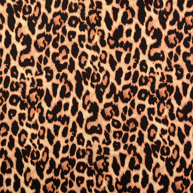 Viscose Satin fabrik Tiere beige