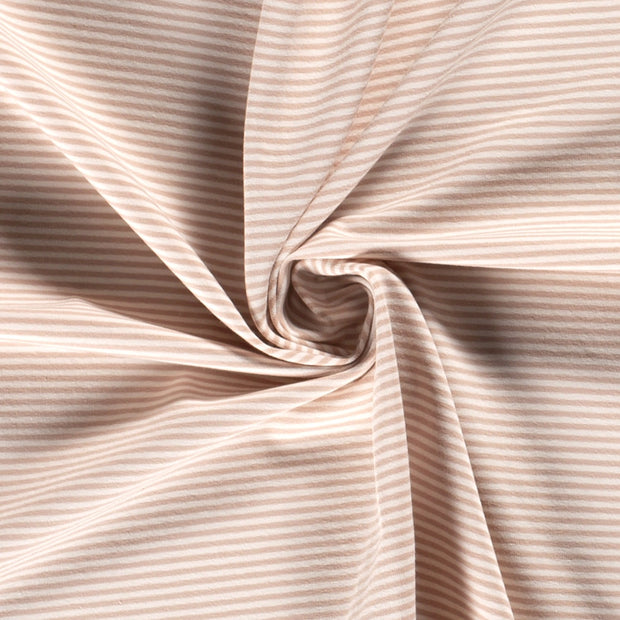 Cotton Jersey Yarn Dyed fabric Stripes Salmon