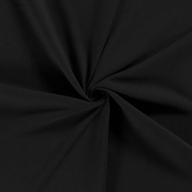Knitted Waffle fabric Black 
