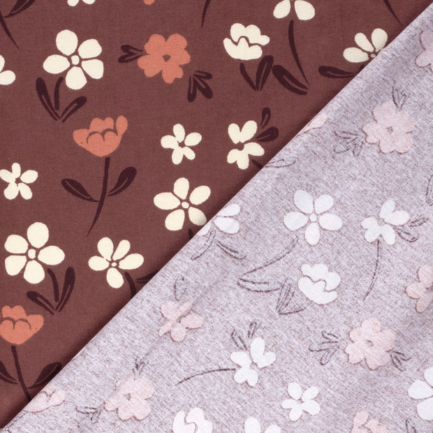 Flannel fabric Flowers printed 