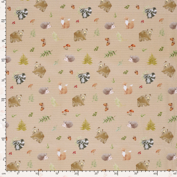 Waffle piqué fabric Beige