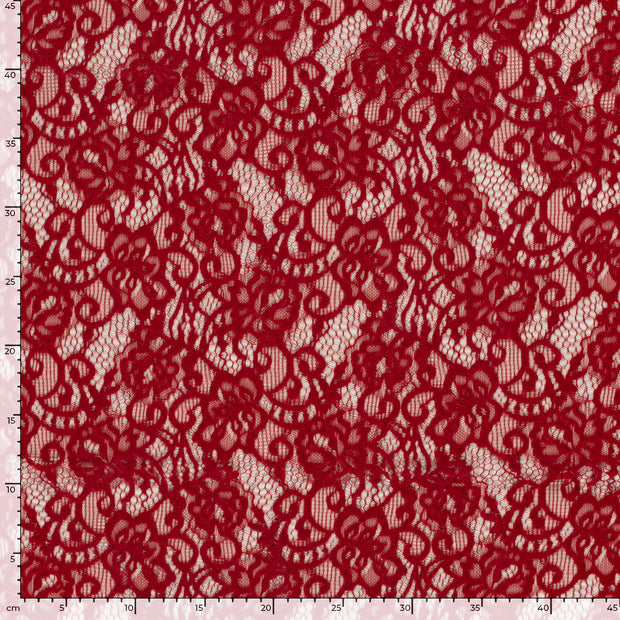 Chenille tissu Unicolore Rouge Bordeaux