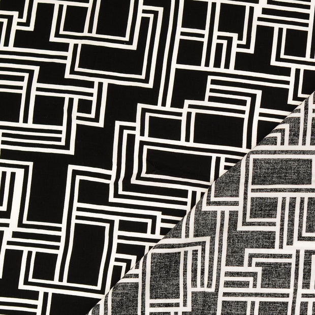 Viscose Poplin fabrik Geometrisch bedruckt 