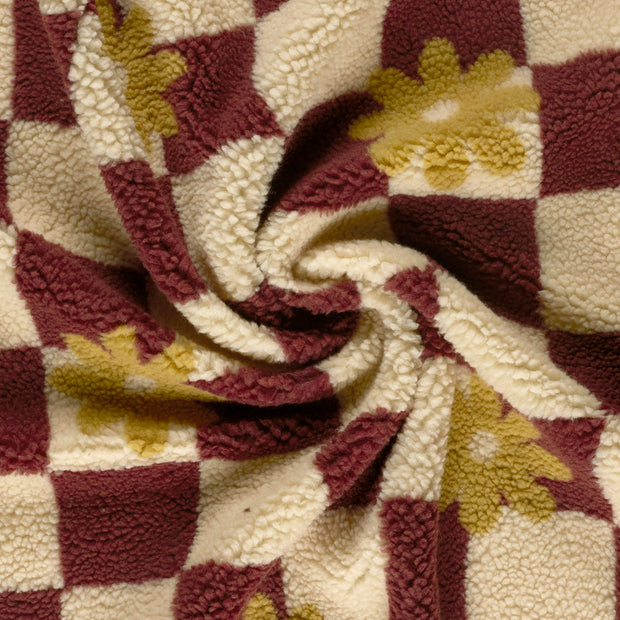 Sherpa Fleece fabrik Beige bedruckt 