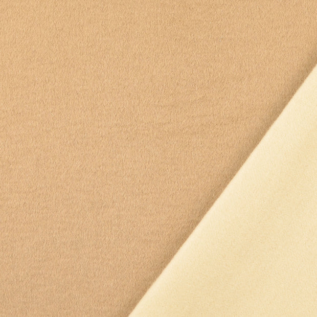 Chiffon en laine tissu beige doublé et l'arrière 