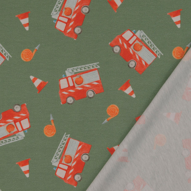 Jersey fabric Green digital printed 