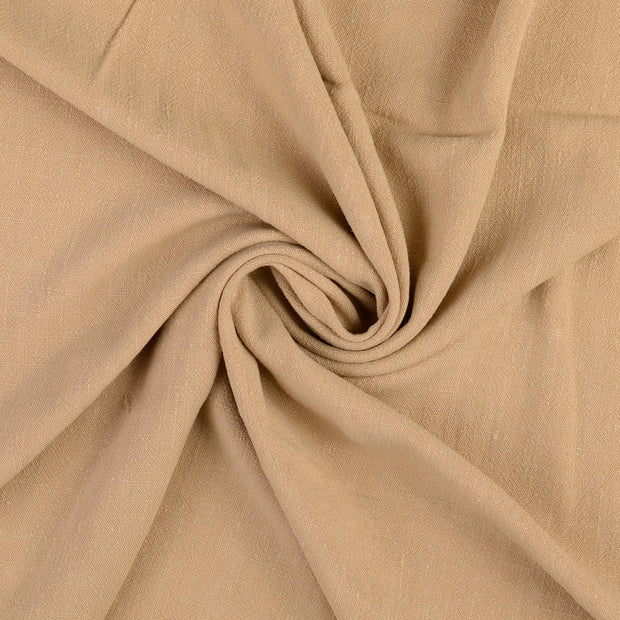 Viscose Lin Chaine et Trame tissu Camel mat 