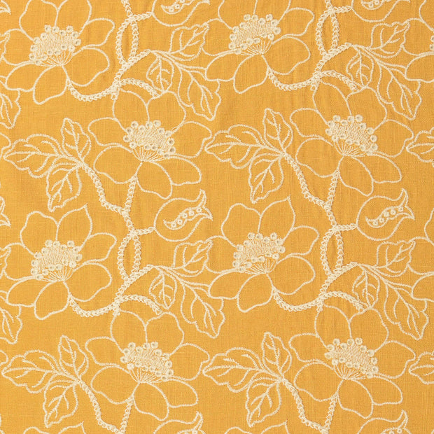 CV Leinen fabrik Blumen beige