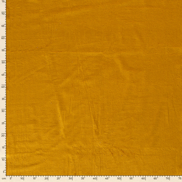 Jumbo Cord Stretch 6w fabric Unicolour Oker