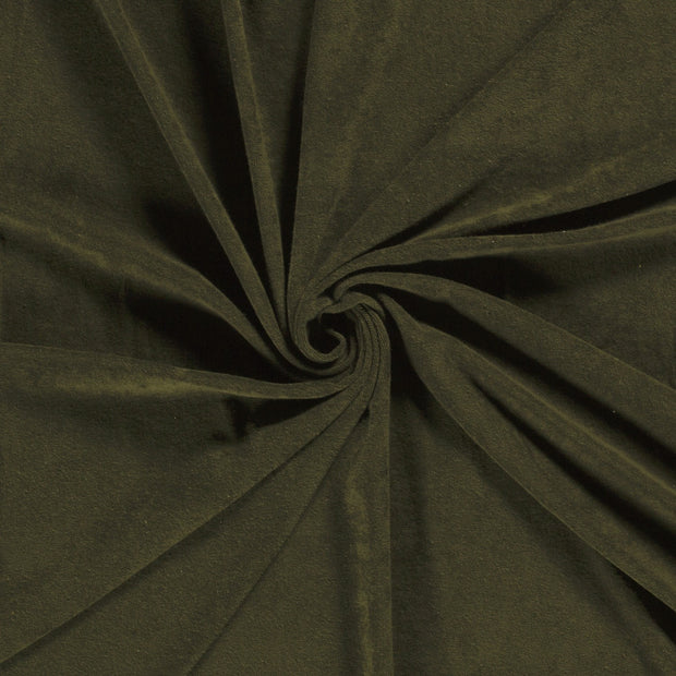 Stretch terry fabric Khaki Green 