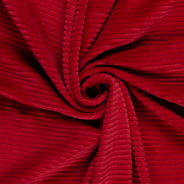 Nicky Velours Rib tissu Rouge Bordeaux mat 
