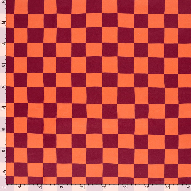 Panama fabric Checks Bordeaux