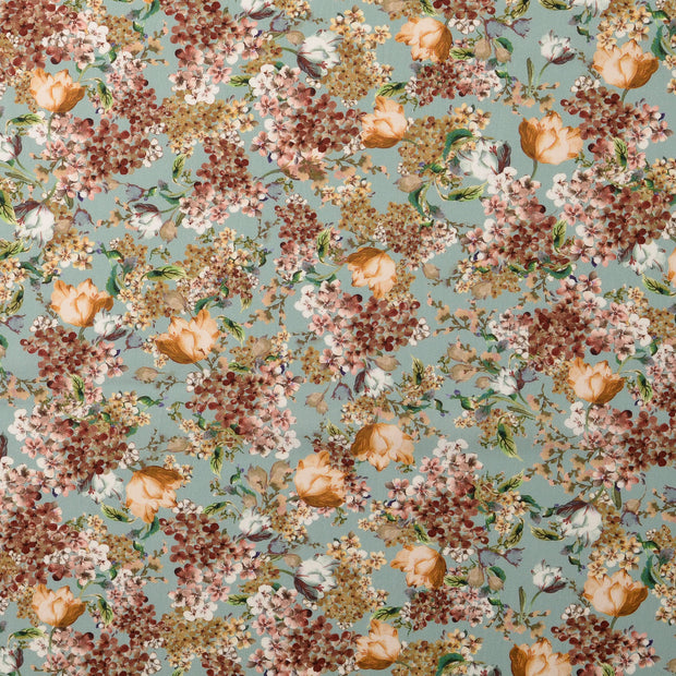 Baumwolle Popeline fabrik Blumen Mint