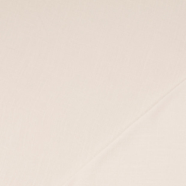 Viscose Lin Chaine et Trame tissu Blanc optique slub 
