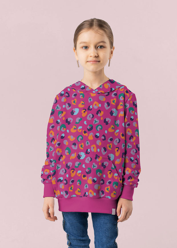 French Terry fabrik Leoparden Fuchsia