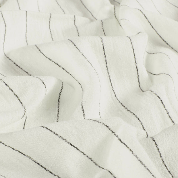 Mélange de Lin tissu rayures Blanc cassé