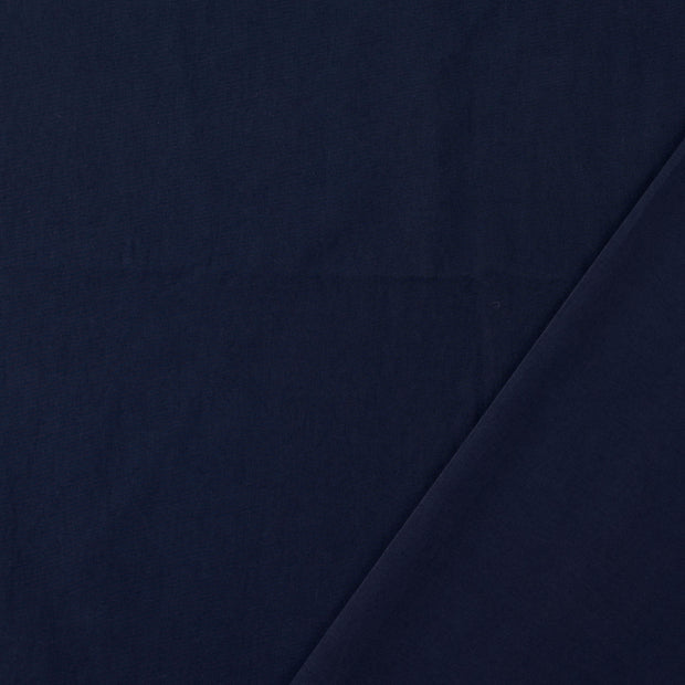 Popeline de Coton tissu Bleu Marine Pré-lavé 