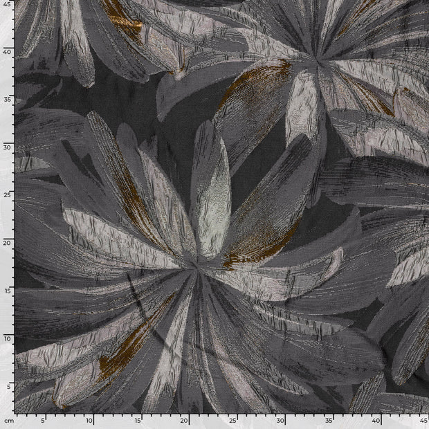 Jacquard fabrik Blumen Schwarz