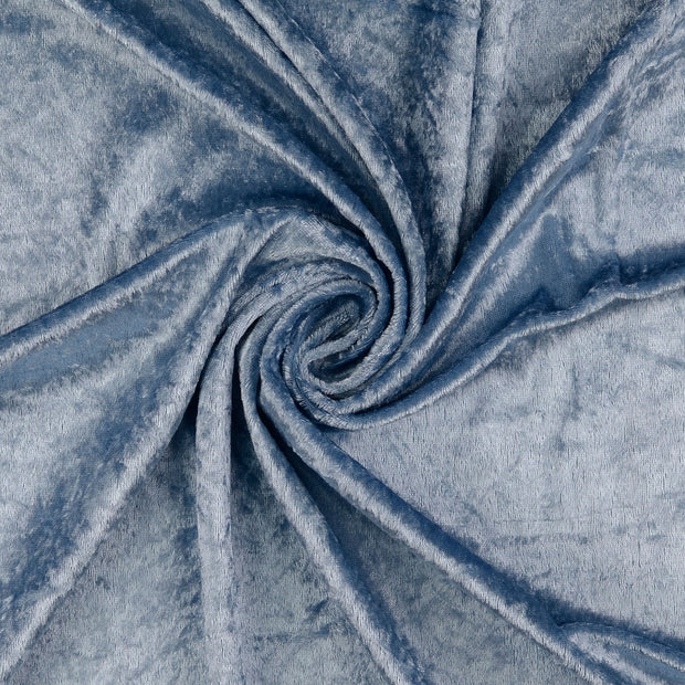 Velours fabrik Stahlblau crushed 