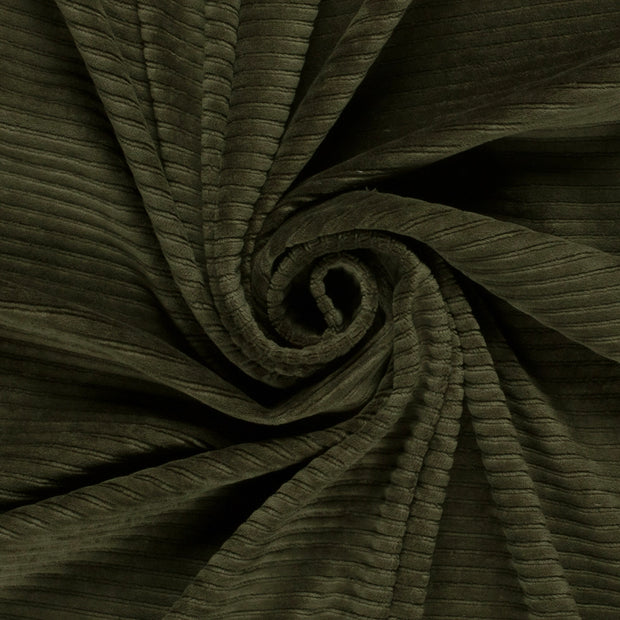 Nicky Velours Rib fabrik Khaki-Grün matt 