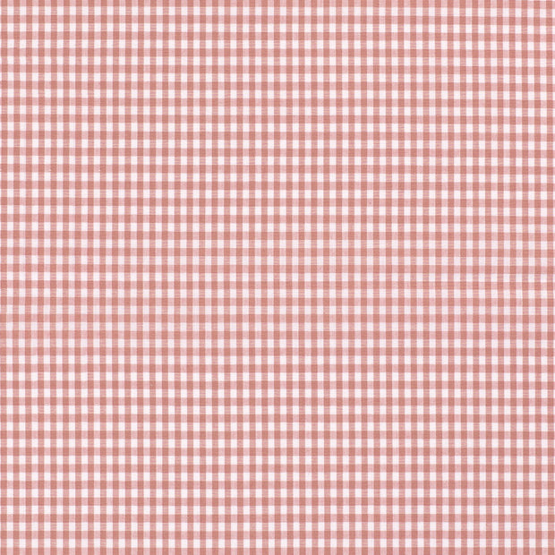 Popeline de Coton tissu Carreaux Rose